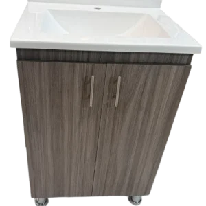 1657a. Cod. 01-041-00040-464 Mueble MDF al Piso con Lavatorio Mármol Cultivado 62x48 cm. Mueble Gris